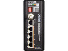 Planet LRP-104CET Industrial 4-Port 10/100TX PoE + 1-Port Coax Long Reach PoE Extender