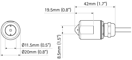 AXIS P1214-E sensor dimensions