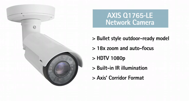AXIS Q1765-LE with bullet points