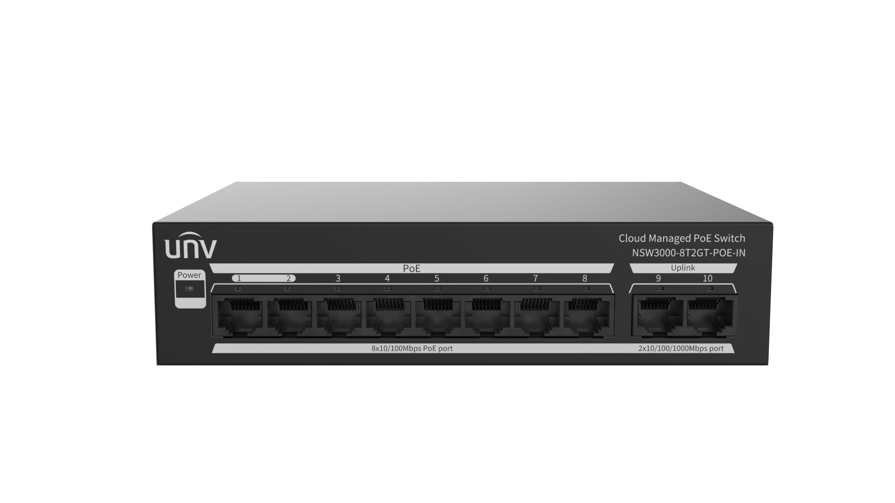 Uniview NSW3000-8T2GT-POE-IN Ethernet 8 Port 120W Cloud Managed Ethernet PoE Switch