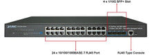 Planet SGS-6341-24T4X Layer 3 24-Port 10/100/1000T + 4-Port 10G SFP+ Stackable Managed Switch