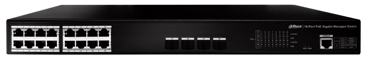 Dahua DH-PFS4420-16GT-250 16-Port Layer 2 Managed PoE Gigabit Switch