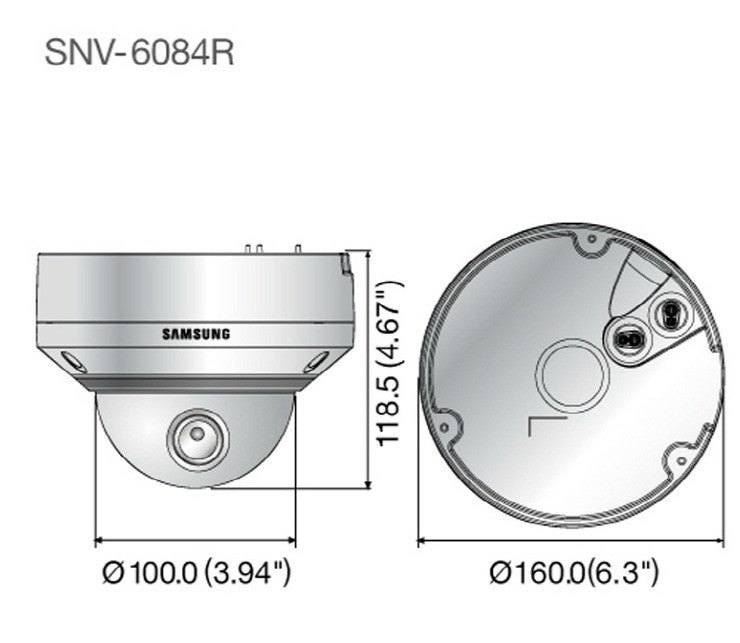 Samsung SNV-7084R dimensions