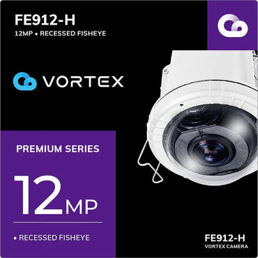 Vivotek FE912-H-1Y VORTEX Prem. 12MP Recessed 360° AI Fisheye, w/ 1-yr license