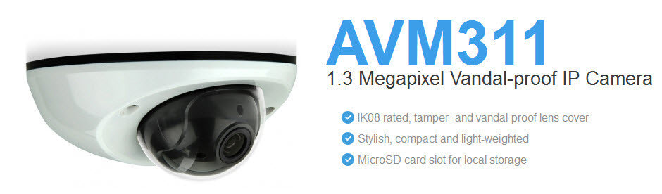 AVTECH AVM311 1.3MP Vandal-proof Indoor Dome Network Camera