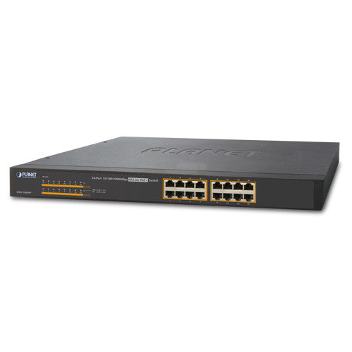 Planet GSW-1600HP 16-Port 10/100/1000Mbps 802.3at PoE+ Ethernet Switch