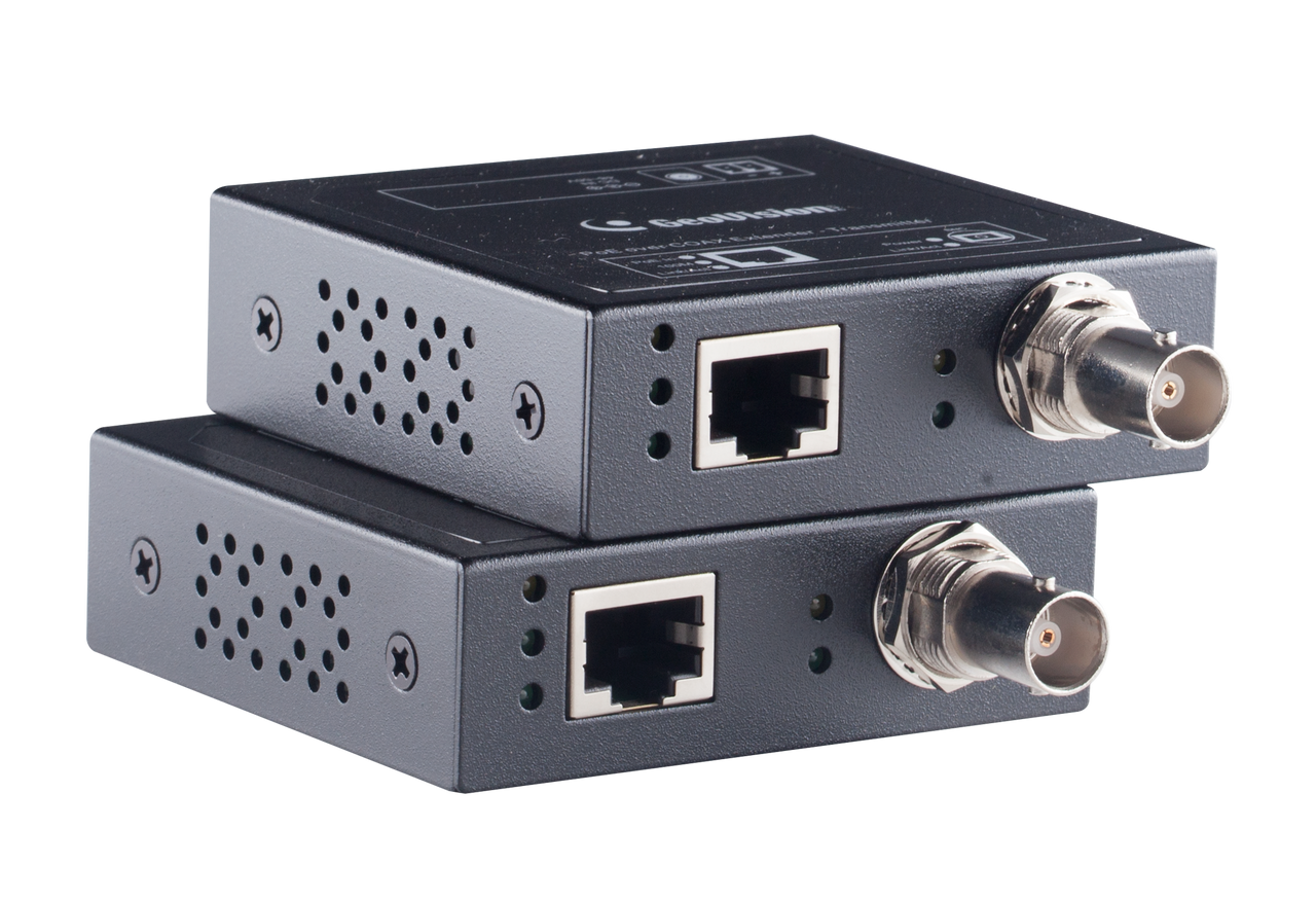 Geovision GV-POC0100 1-Port 10/100 Mbps Base T(X) BNC PoE over Coaxial Extender TX/RX