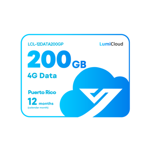 Luminys LCL-12DATA200GP LumiCloud 4G Data 200GB Puerto Rico: 12 month Data Plan