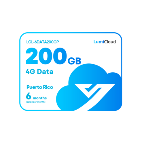 Luminys LCL-6DATA200GP LumiCloud 4G Data 200GB Puerto Rico: 6 month Data Plan