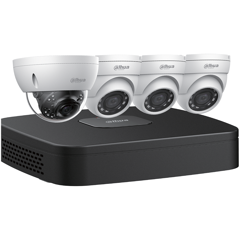 Dahua N448D42 4K Network Security System (1 x 4K Dome + 3 x 4MP Eyeball + NVR)