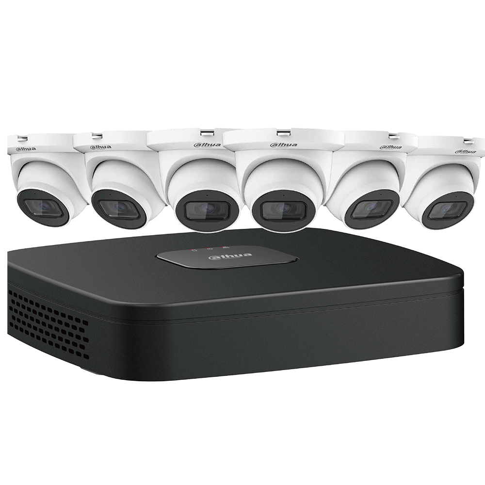 Dahua N484E62S IP Kit: 8-CH NVR + 6 x 4MP, Starlight. Mini Eyeball Cameras