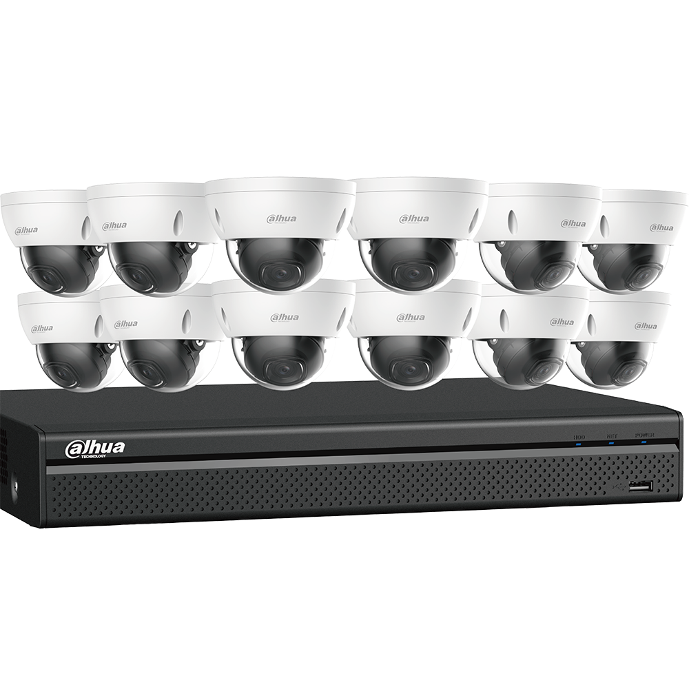 Dahua N568D124S IP Kit: 16-CH NVR + 12 x 8MP, Starlight. Mini Dome Cameras