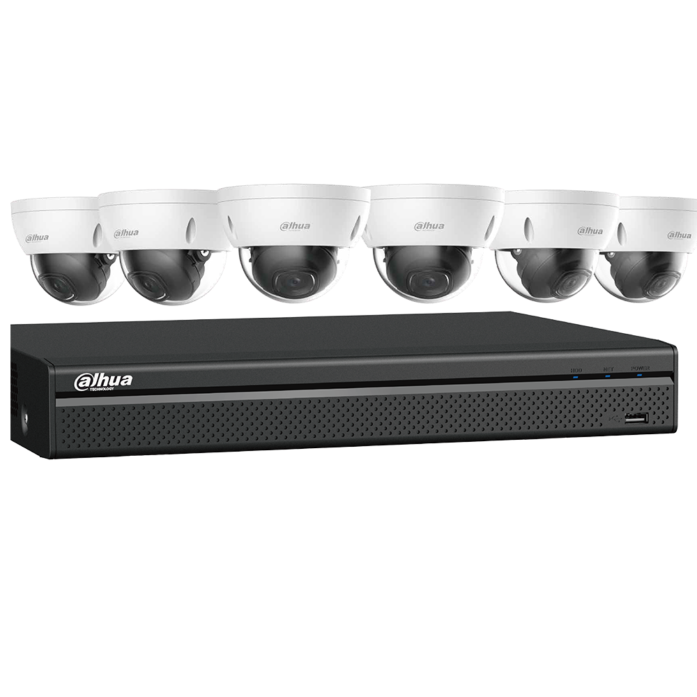 Dahua N588D63S IP Kit: 8-CH NVR + 6 x 8MP, Starlight. Mini Dome Cameras