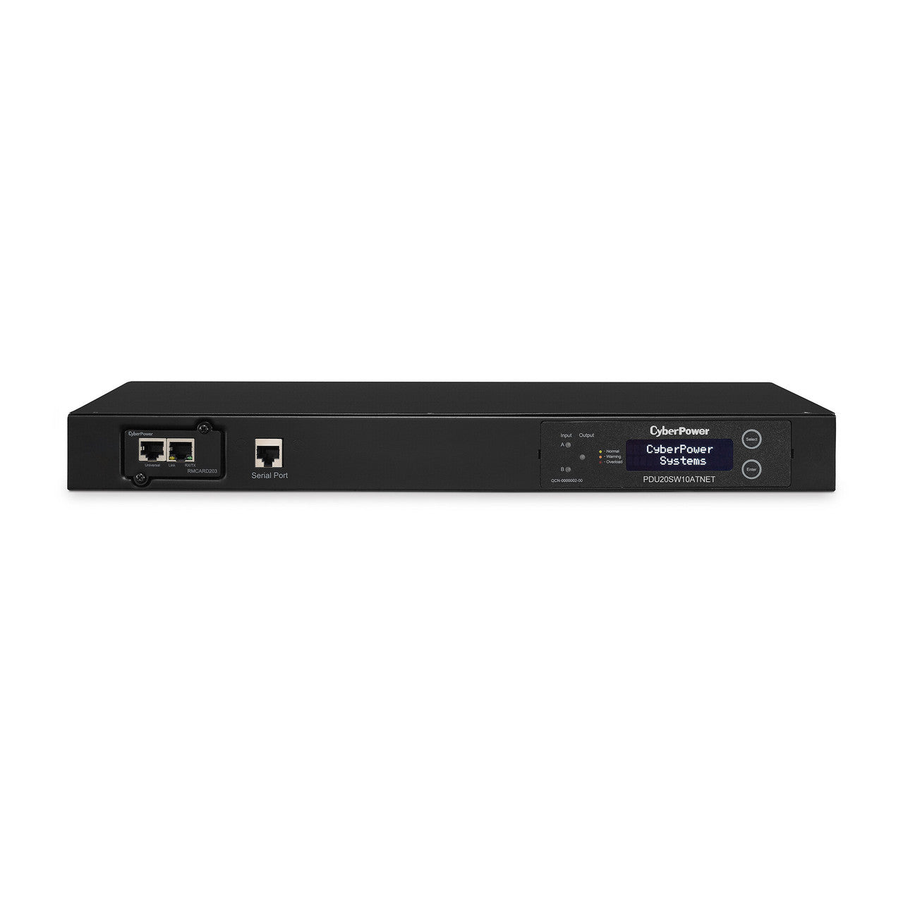 CyberPower PDU20SW10ATNET 20A (Derated to 16A), 100 V - 120 V, 50/60Hz, 2x NEMA 5-20P plugs