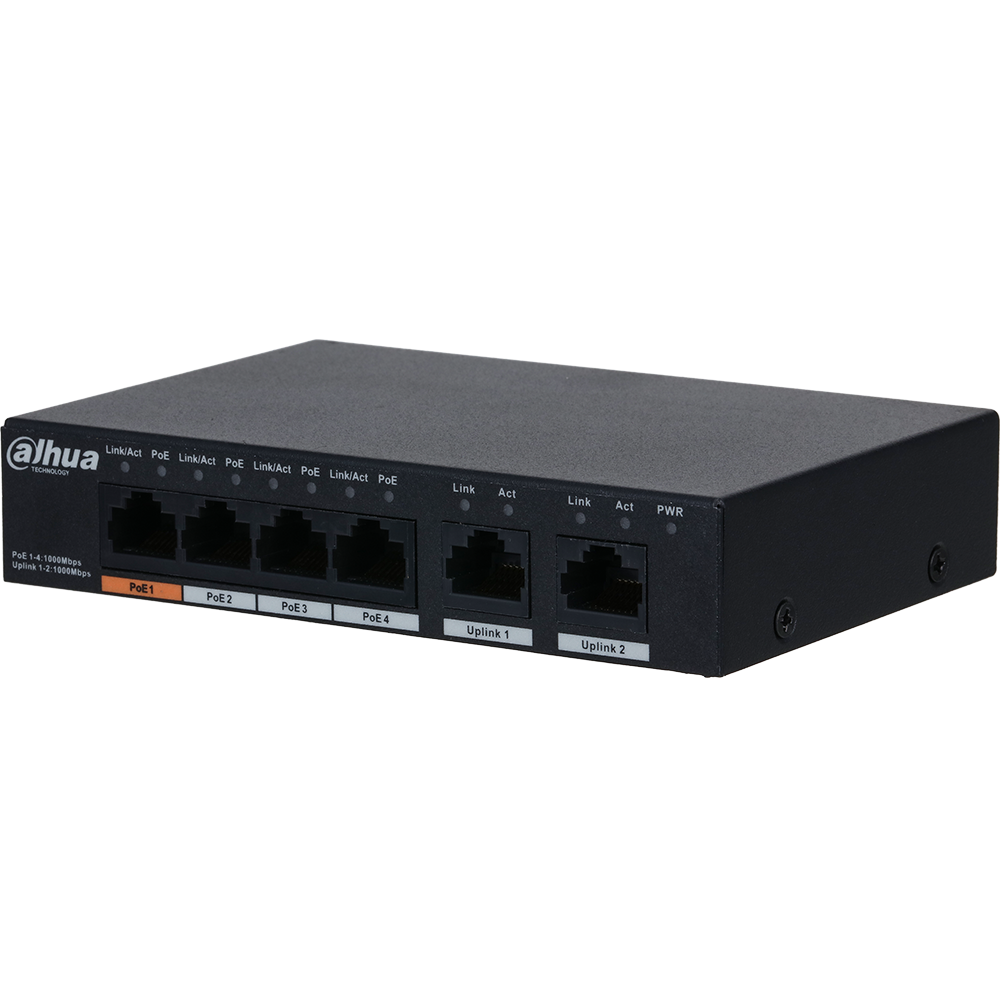 Dahua DH-PFS3006-4GT-60 4-port PoE Gigabit switch 60W(Hi-PoE)