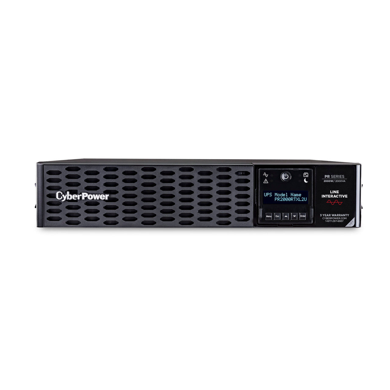CyberPower PR2000RTXL2UTAA 2000VA/2000W, Sine Wave, 2U, NEMA 5-20P, 10 Ft Cord, 8 NEMA 5-20R