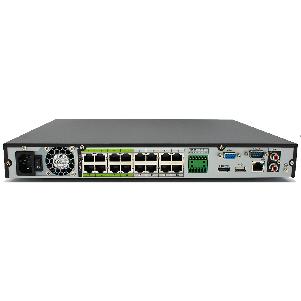 Dahua DHI-NVR4216-16P-I Analytics+ NVR 16CH 1U 16 PoE/8 ePoE, 2 SATA Bays