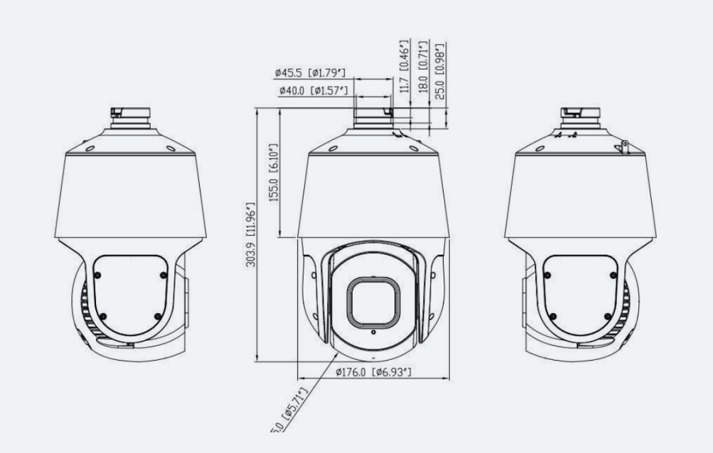 Eagle Eye Camera DZ06 Outdoor PTZ 5Mpix, NDAA, IR, 34X Zoom, 5.3-159mm Lens, WDR, AutoTrack, 2xI/O (EN-CDUZ-006a)