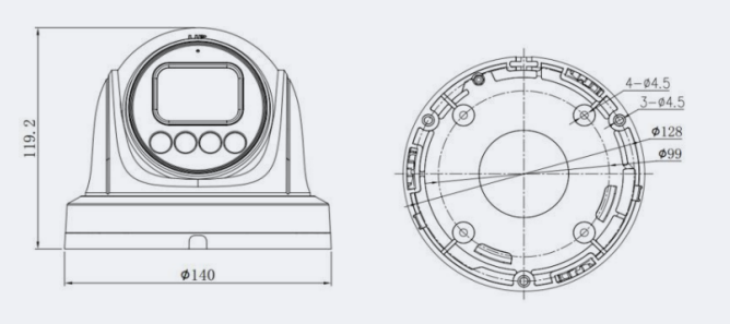 Eagle Eye Camera DT02 Outdoor Turret 4Mpix, NDAA, IR, IP66, 2.7-13.5mm Moto lens, microphone, POE, SDCard (EN-CDUT-002a)
