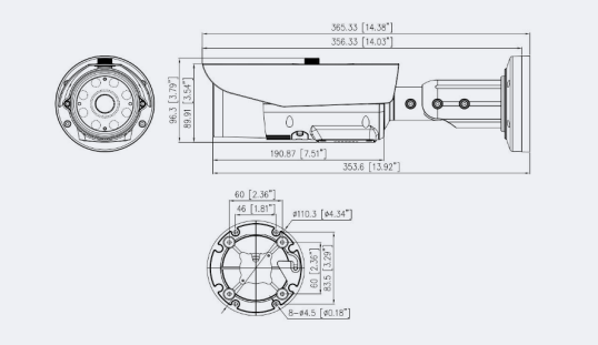 Eagle Eye Camera DB14 Outdoor LPR Bullet 4Mpix, NDAA, IR, IP66, IK10, 8mm-32mm Moto Lens, WDR, POE, SDCard (EN-CDUB-014a)