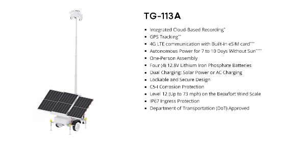 Luminys TG-113A LumiGuardian Solar Security Trailer