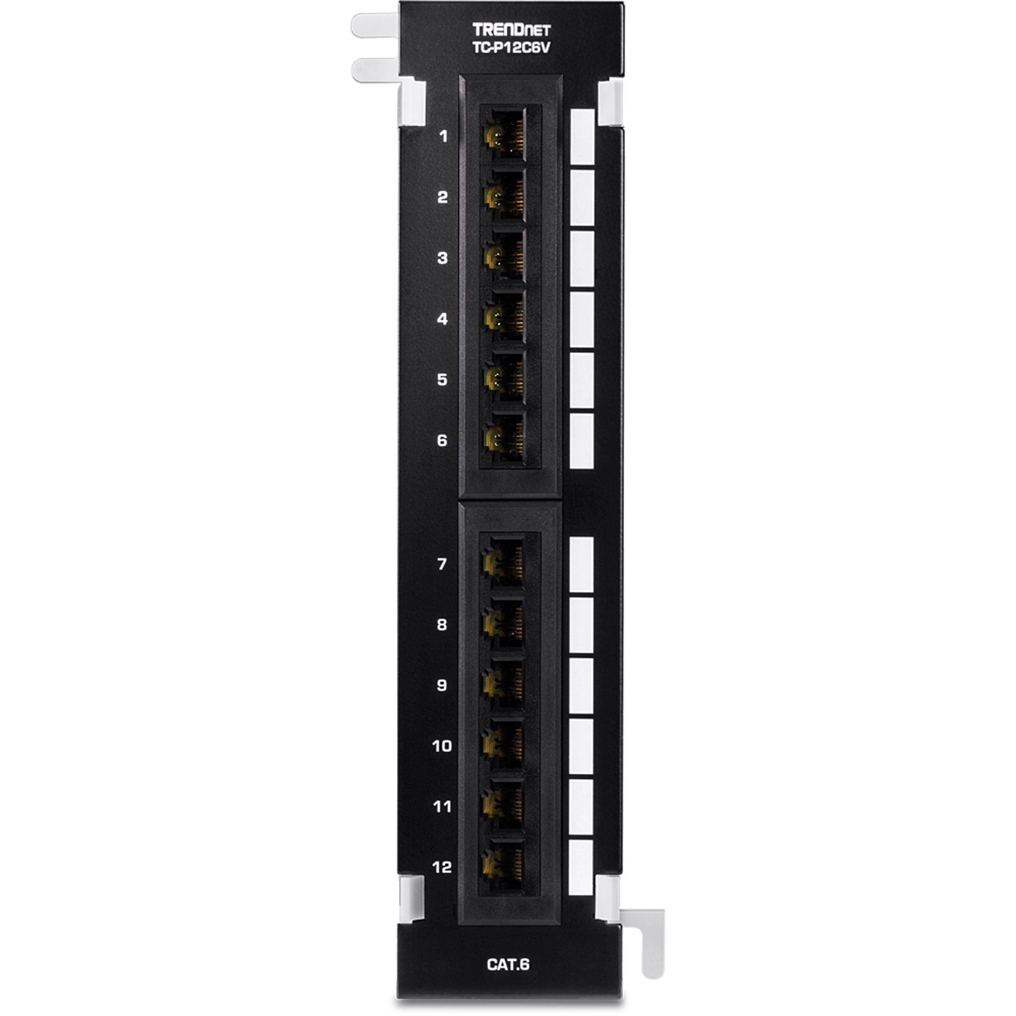 TRENDnet TC-P12C6V 12-Port Cat6 Unshielded Wall Mount Patch Panel with Included 89D Bracket