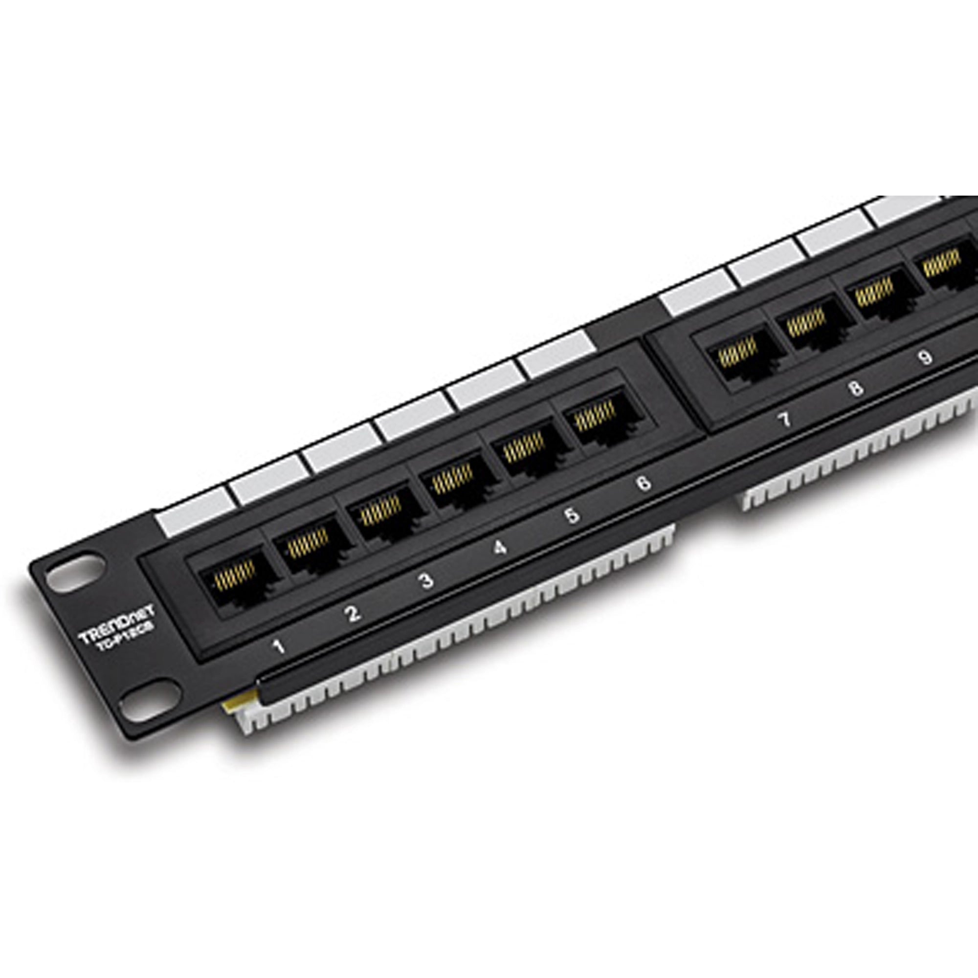 TRENDnet TC-P12C6 12-Port Cat. 6 Unshielded Patch Panel (10" wide)