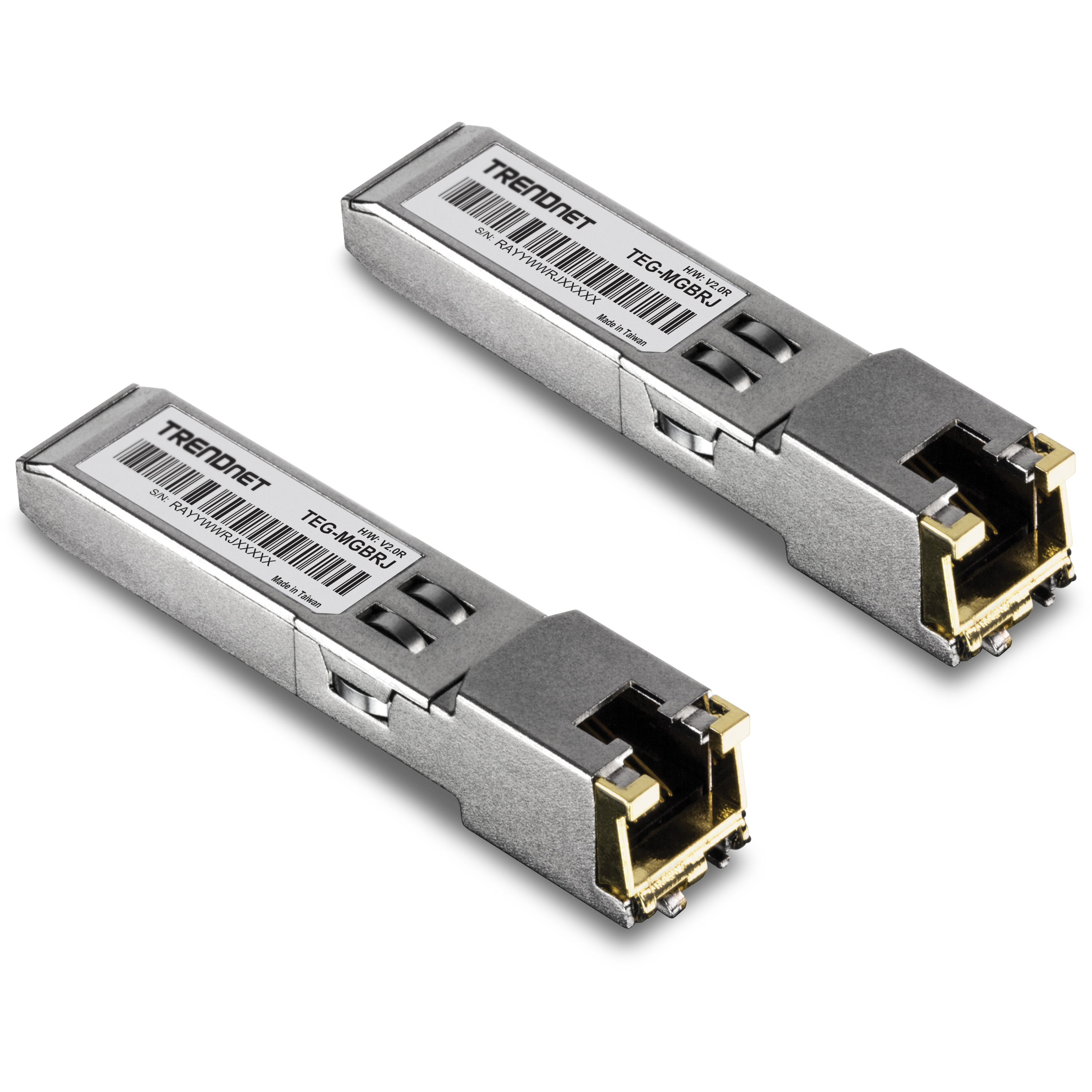 TRENDnet TEG-MGBRJ/2 2-Pack 1000BASE-T RJ45 Copper SFP Module