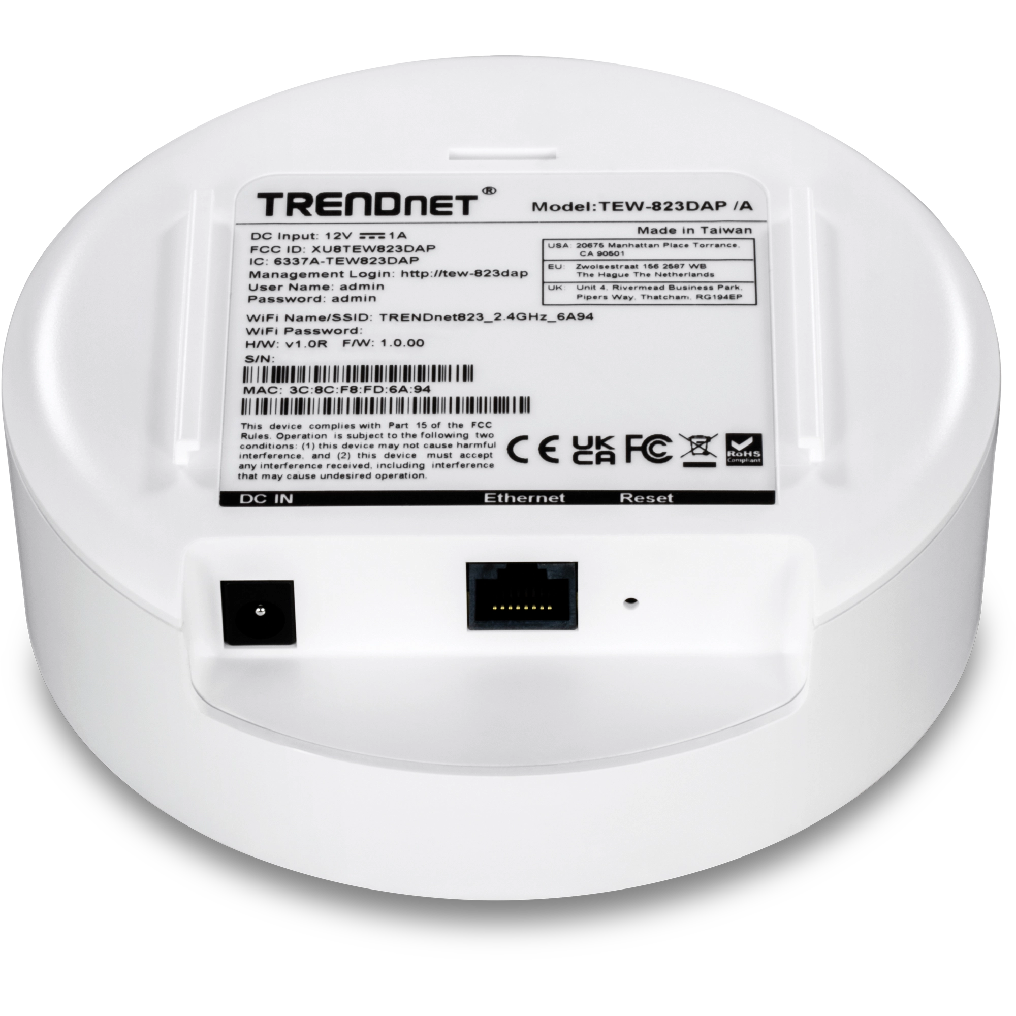 TRENDnet TEW-823DAP (CA) AC1300 Dual Band PoE Indoor