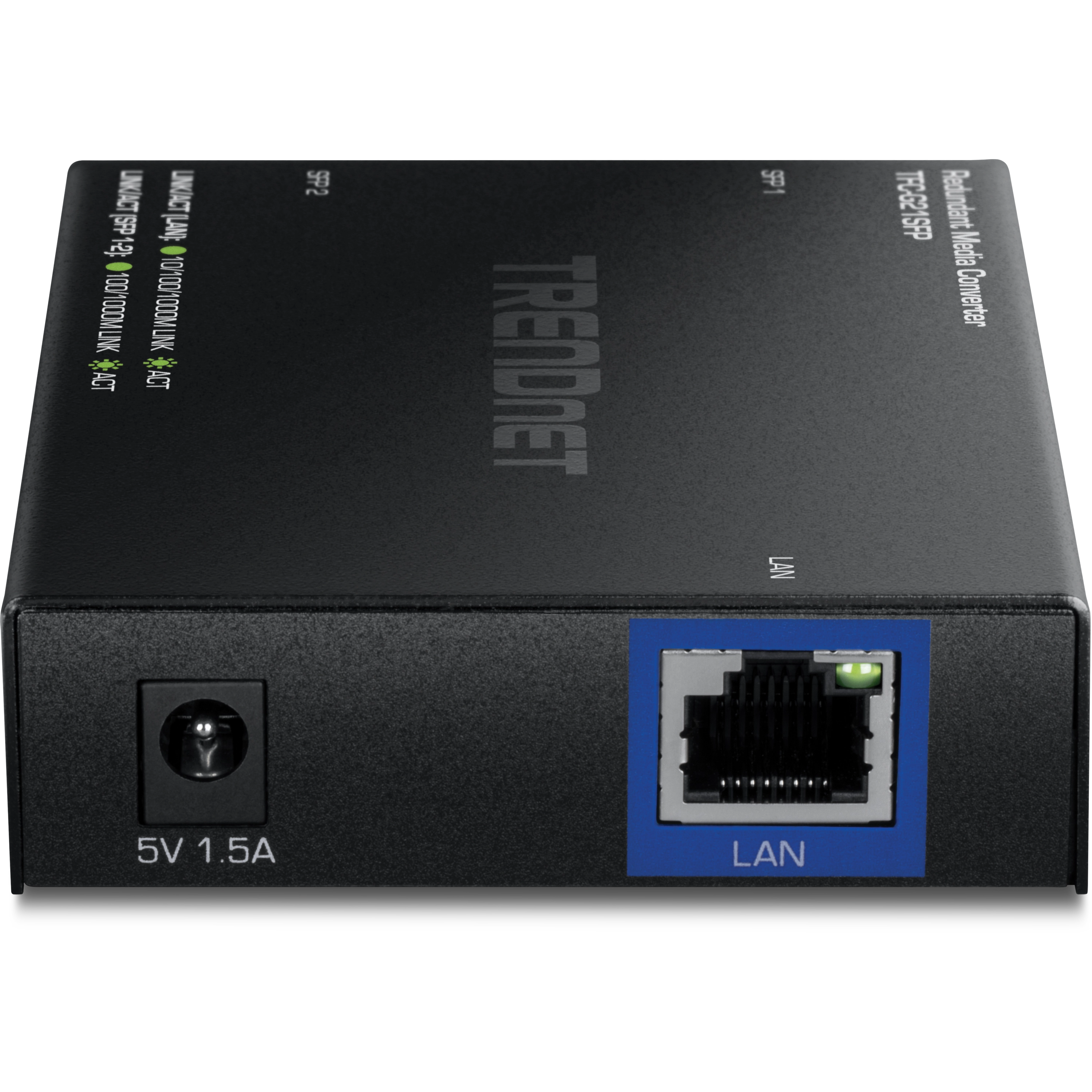 TRENDnet TFC-G21SFP 1000BASE-T to Dual SFP Fiber Media Converter with Redundant Mode