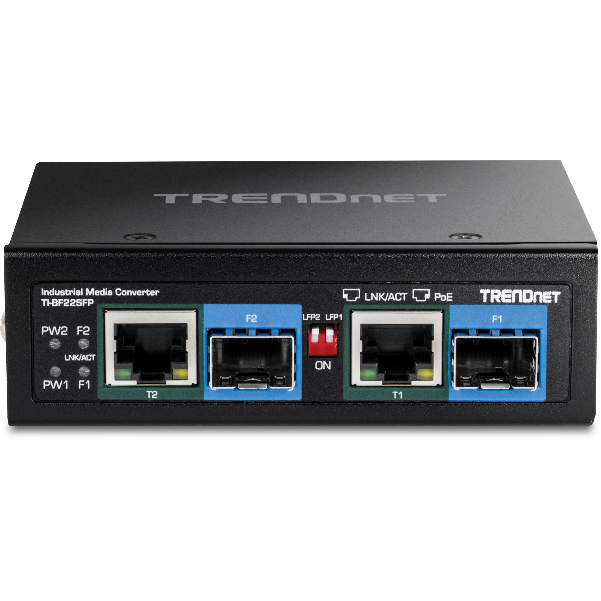 TRENDnet TI-BF22SFP 2-Port Industrial SFP to Gigabit PoE++ Media Converter