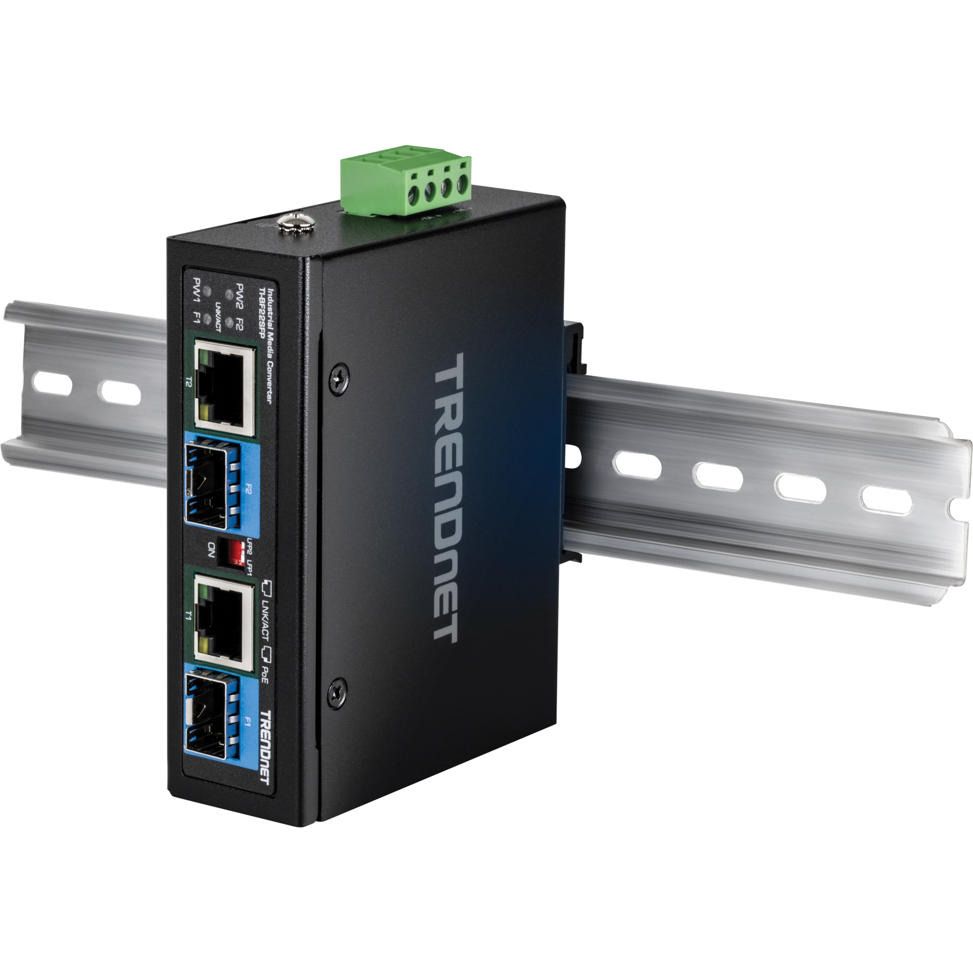 TRENDnet TI-BF22SFP 2-Port Industrial SFP to Gigabit PoE++ Media Converter