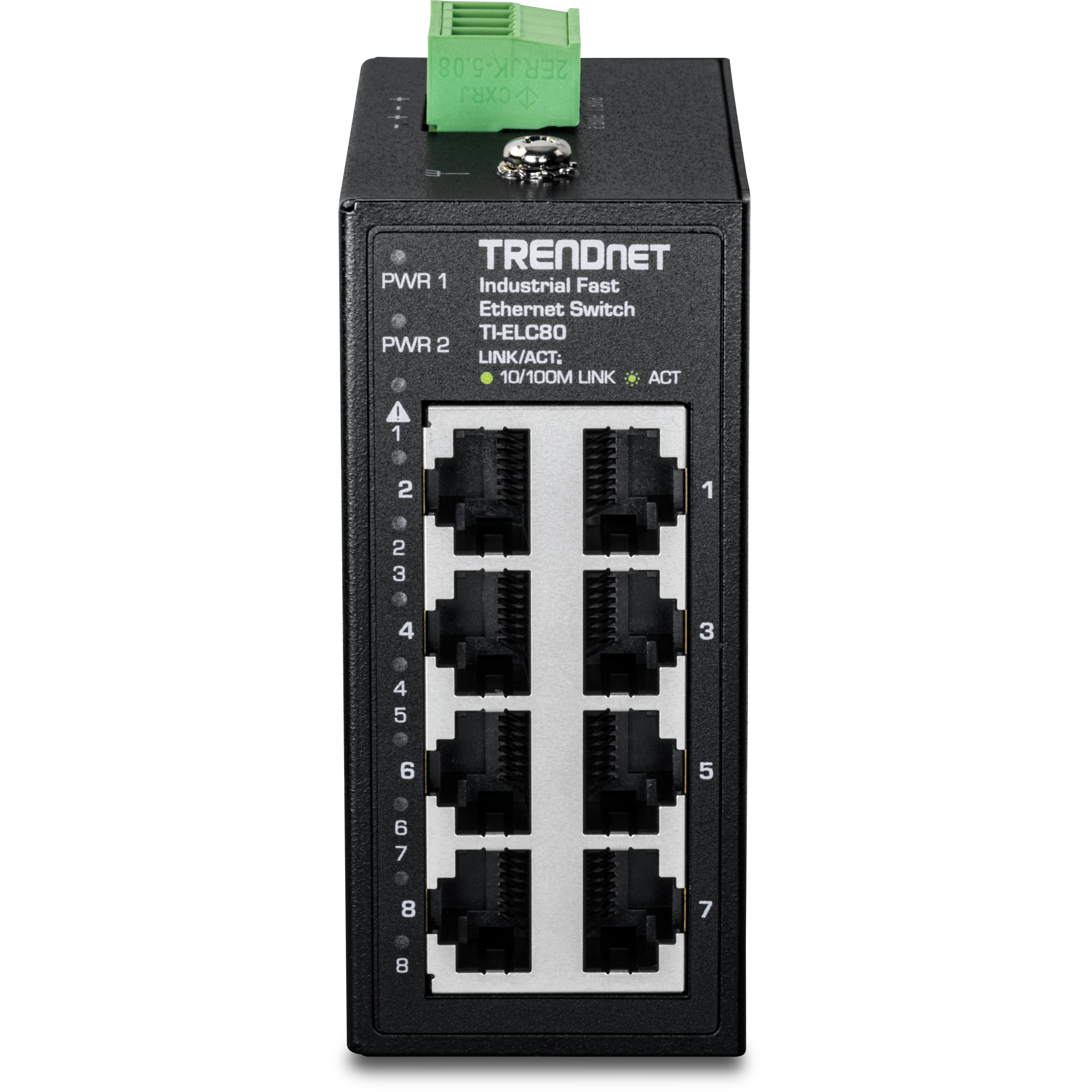 TrendNet TI-ELC80 8-Port Industrial Fast Ethernet DIN-Rail Mini Switch