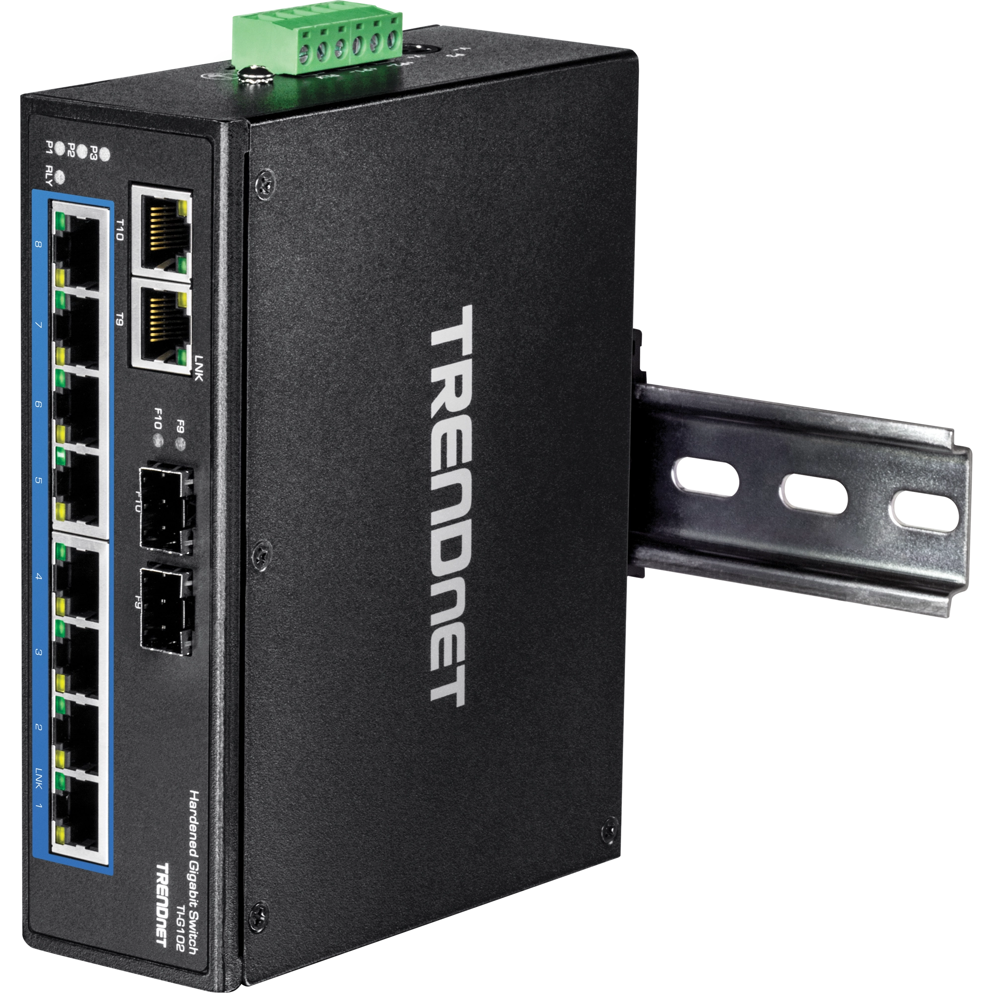 TRENDnet TI-G102 10-Port Hardened Industrial Gigabit DIN-Rail Switch