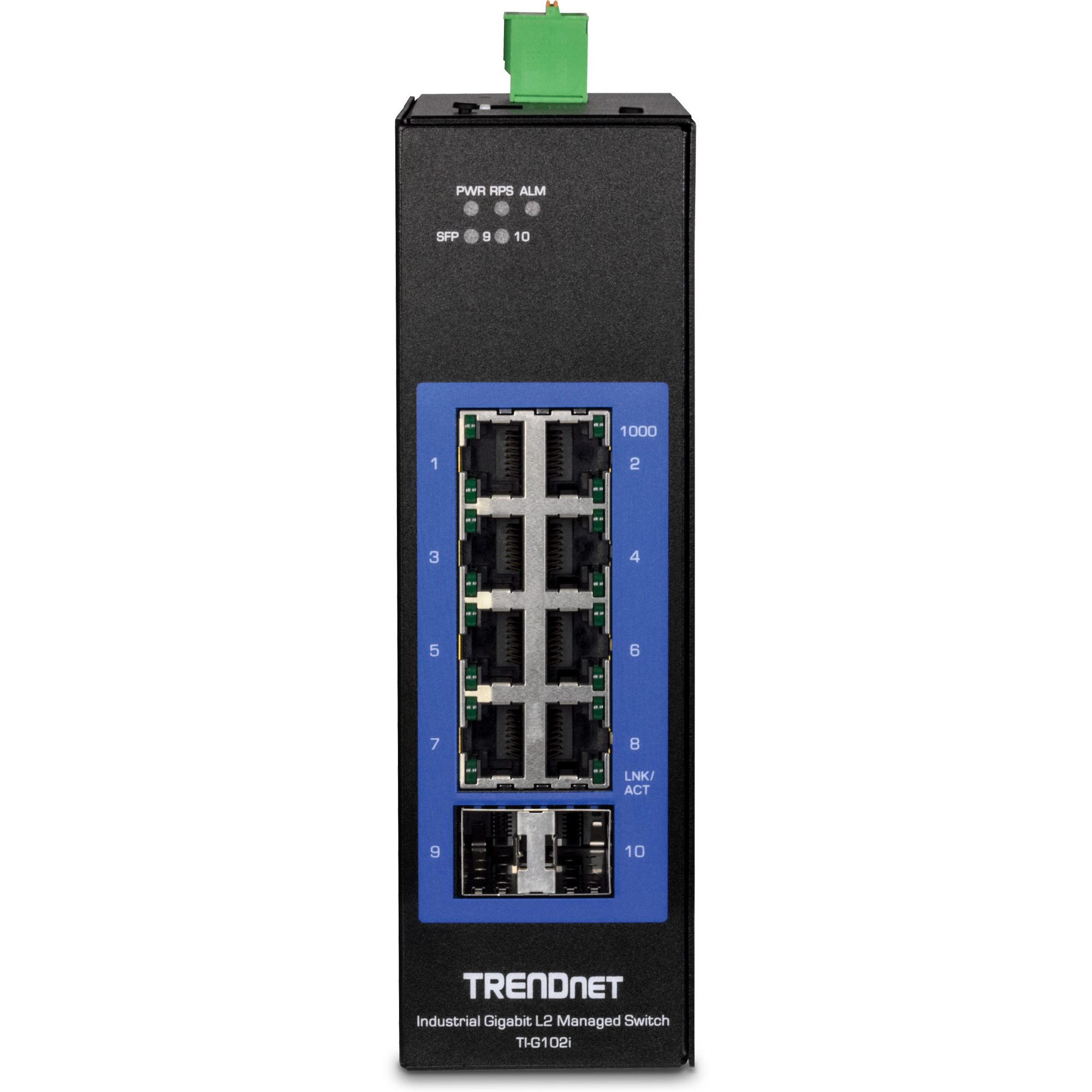 TrendNet TI-G102i 10-Port Industrial Gigabit L2 Managed DIN-Rail Switch