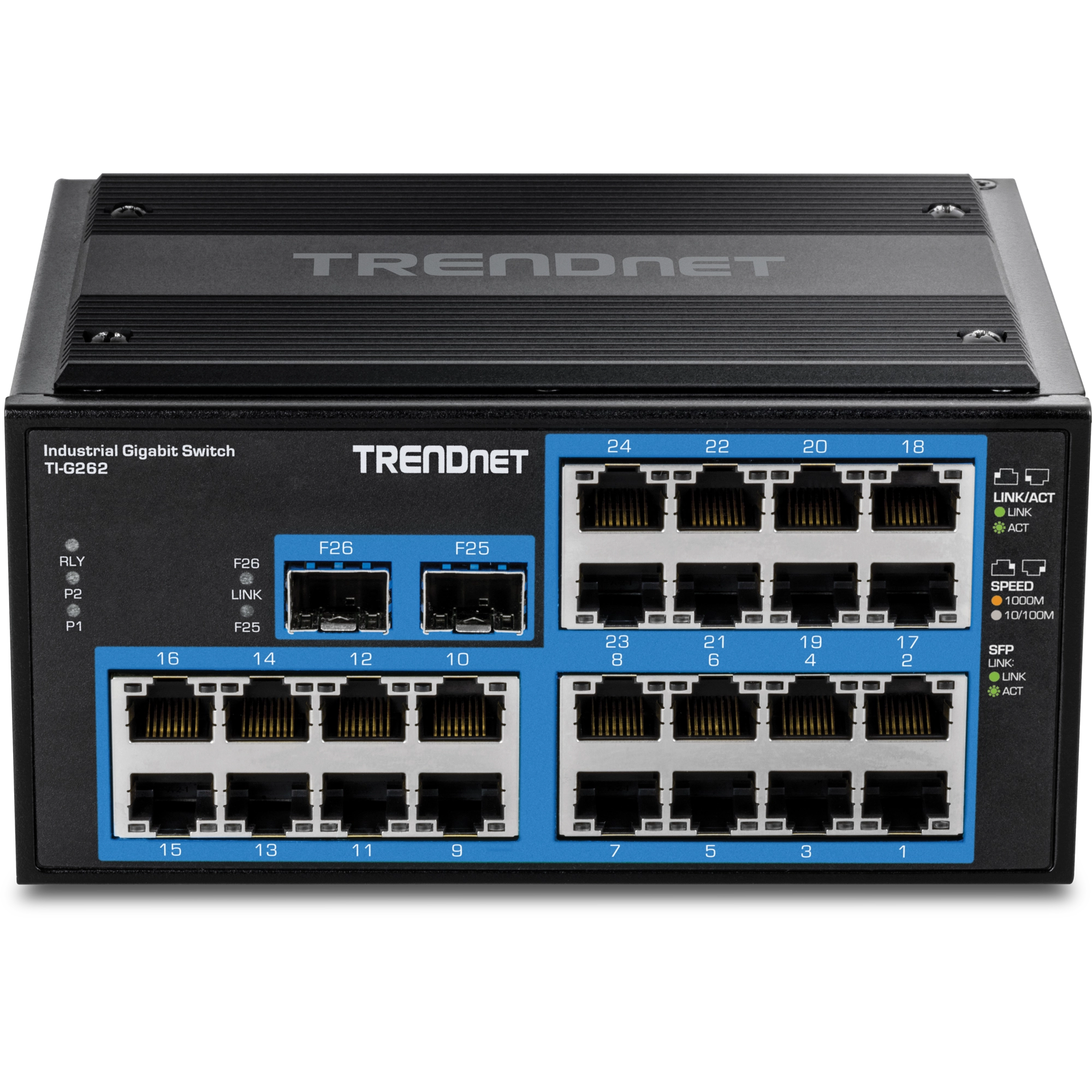 TRENDnet TI-G262 26-Port Hardened Industrial Gigabit DIN-Rail Switch