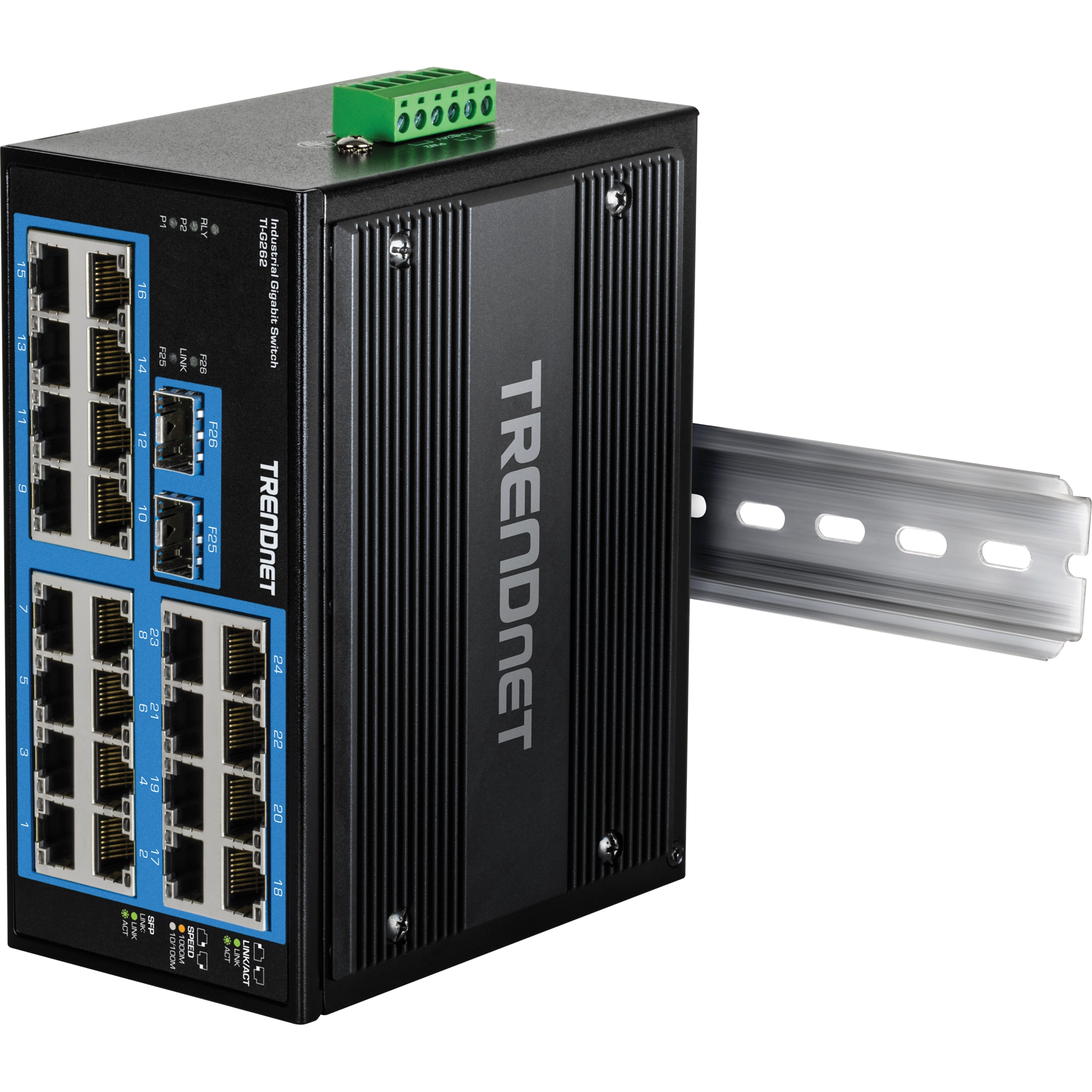 TRENDnet TI-G262 26-Port Hardened Industrial Gigabit DIN-Rail Switch