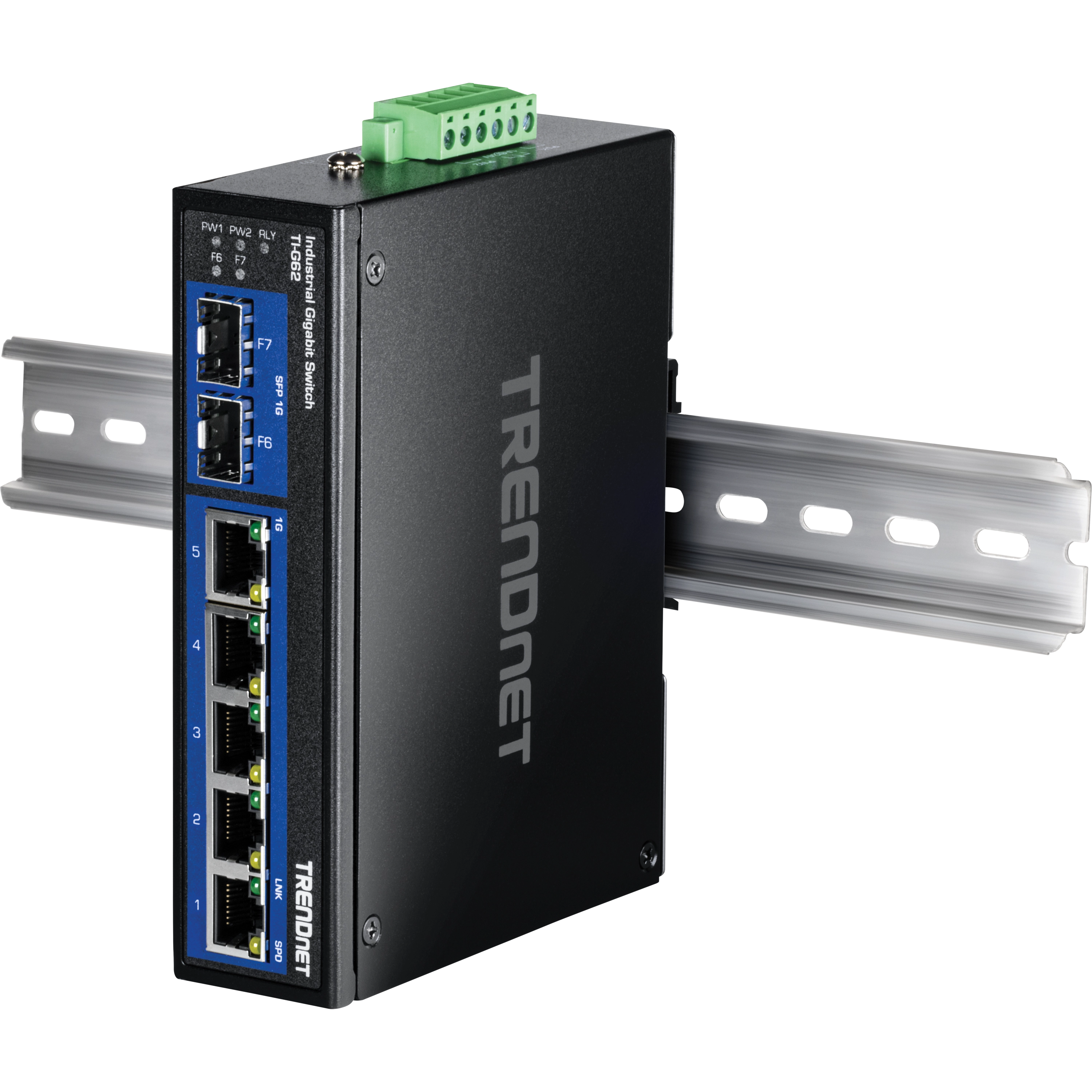 TRENDnet TI-G62 6-Port Hardened Industrial Gigabit Switch (5 Gigabit / 1 shared SFP / 1 dedicated SFP)