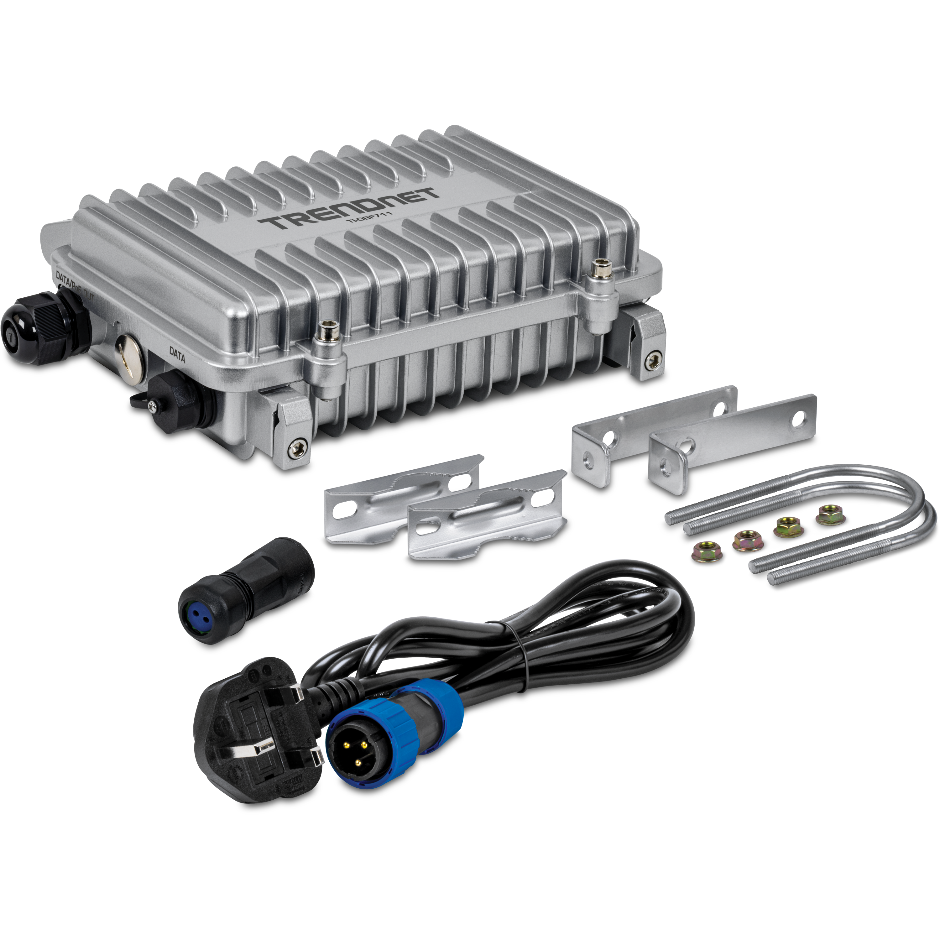 TRENDnet TI-OBF711 Industrial Outdoor 10G SFP+ to 10G PoE++ Media Converter (95W)