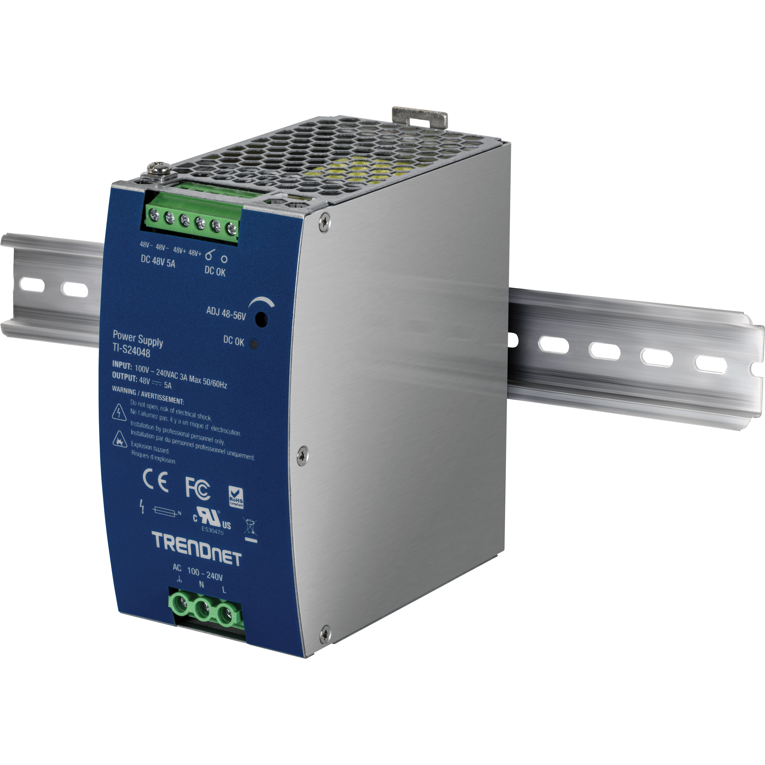 TRENDnet TI-S24048 DIN Rail 48V 240W Power Supply for TI-PG80