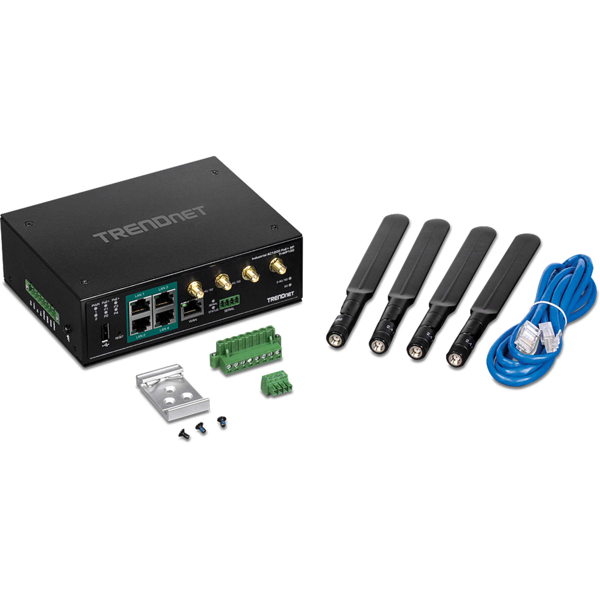 TRENDnet TI-WP100 Industrial AC1200 Wireless Gigabit PoE+ Router