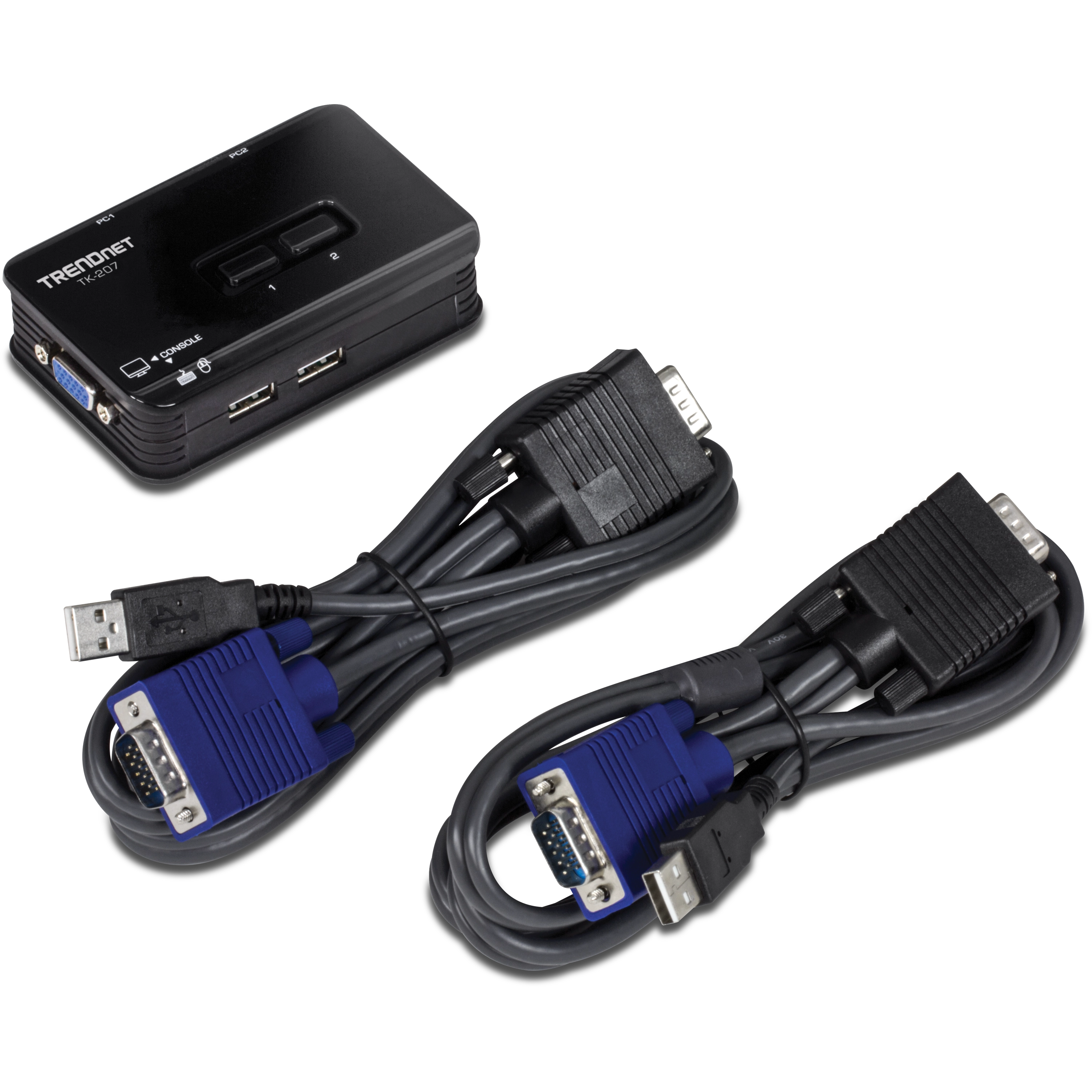 TRENDnet TK-207K 2-Port USB KVM Switch Kit (include 2 x KVM Cables)