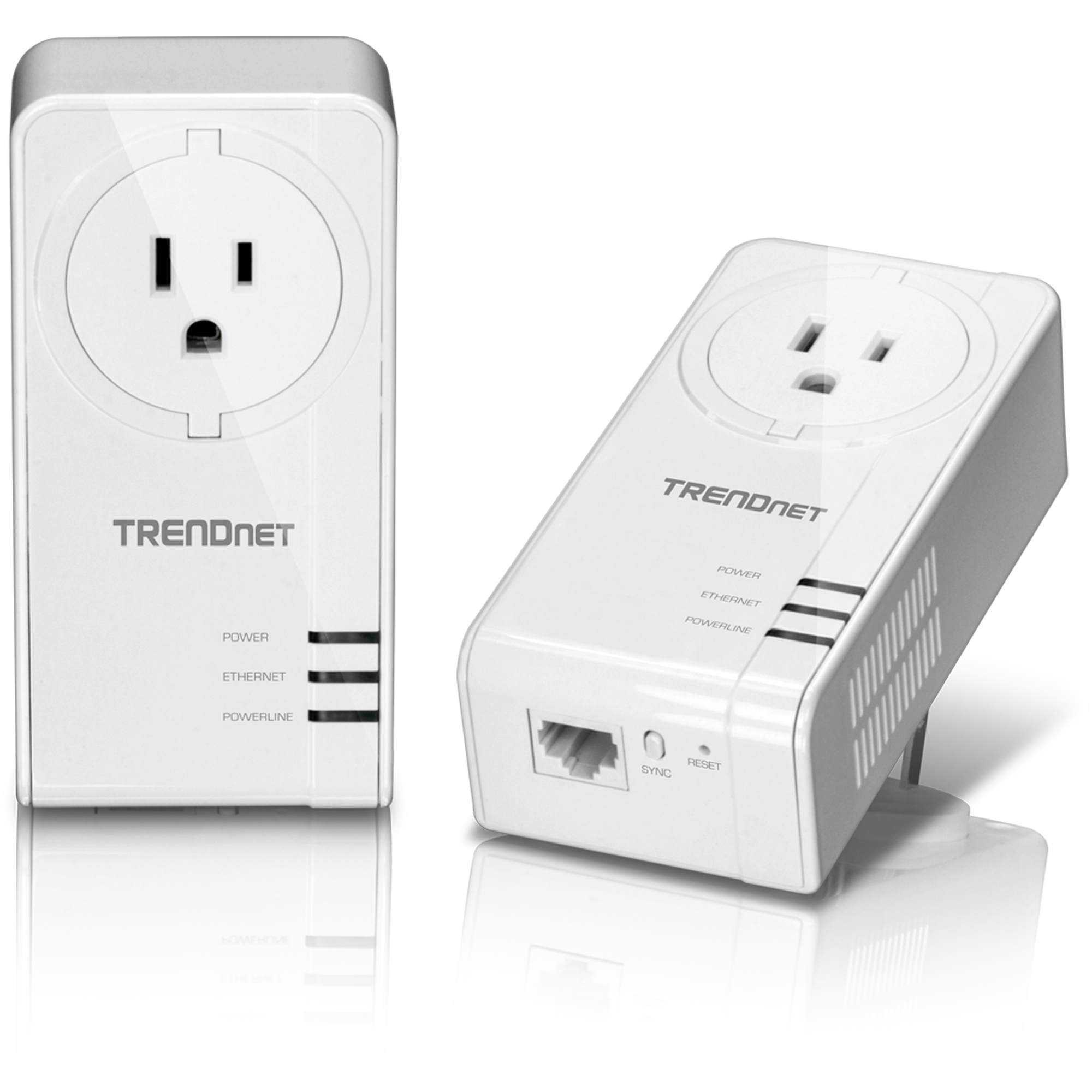 TRENDnet TPL-423E2K Powerline 1300 AV2 Adapter Kit with Built-in Outlet