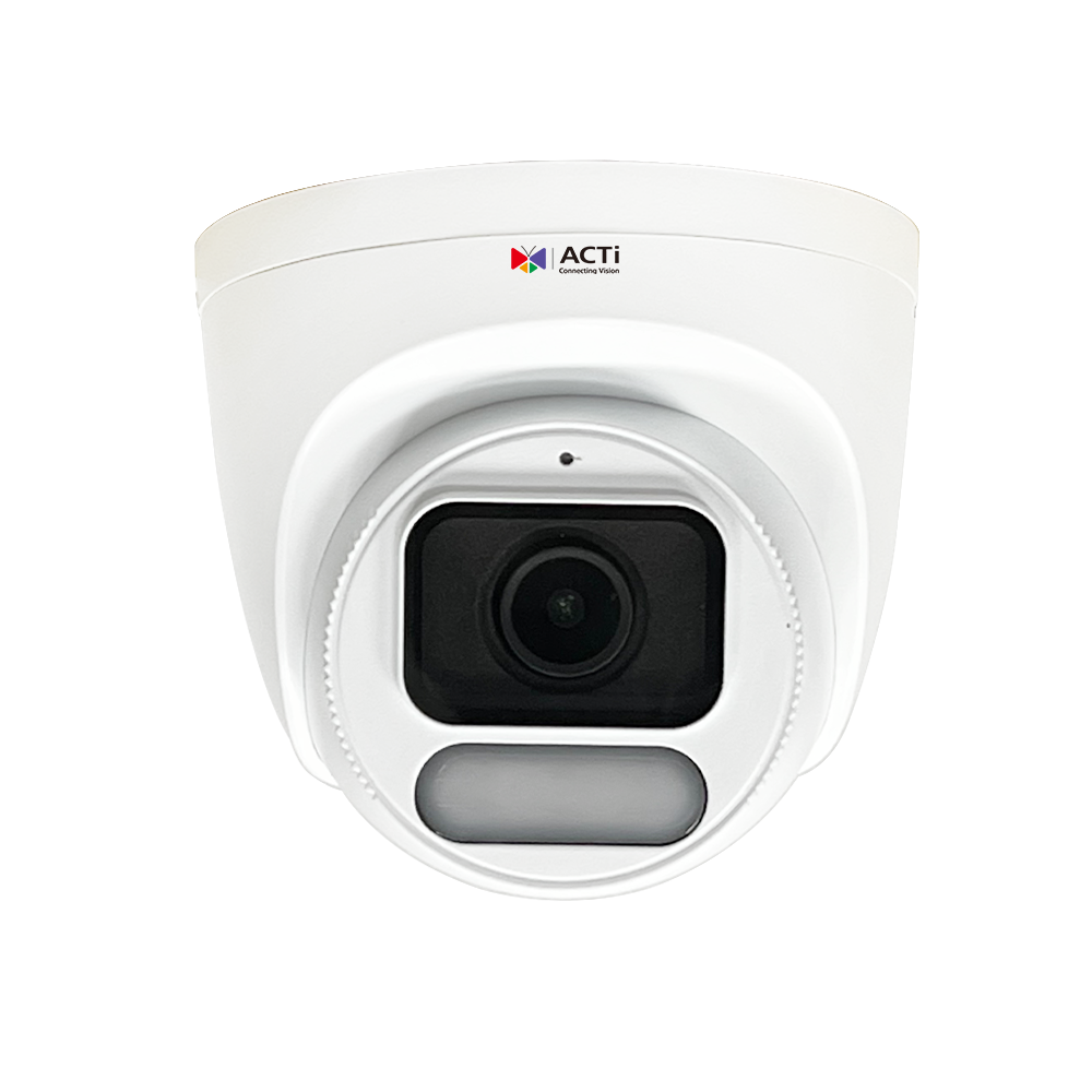 ACTi Z54 4MP Deep Learning AI ColorGuard f2.8mm Outdoor Fixed Turret with White LED 40m