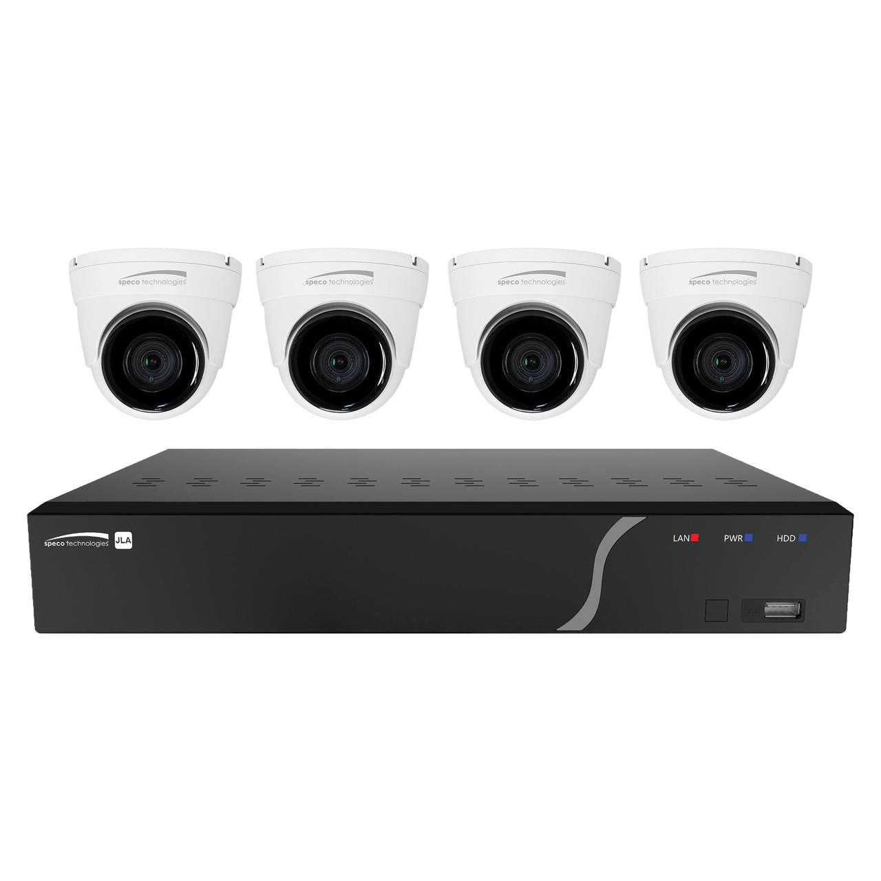 Speco Technologies ZIPK4T2 4Ch H.265 NVR with 4 Outdoor IR 5MP IP Cameras, 2.8mm fixed lens, 1TB- KIT (ZIPK4T2)