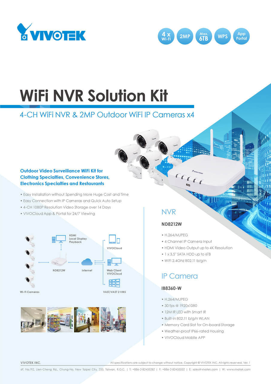 Vivotek ND8212W-2TB-4IB60 Outdoor Wifi Kit Brochure