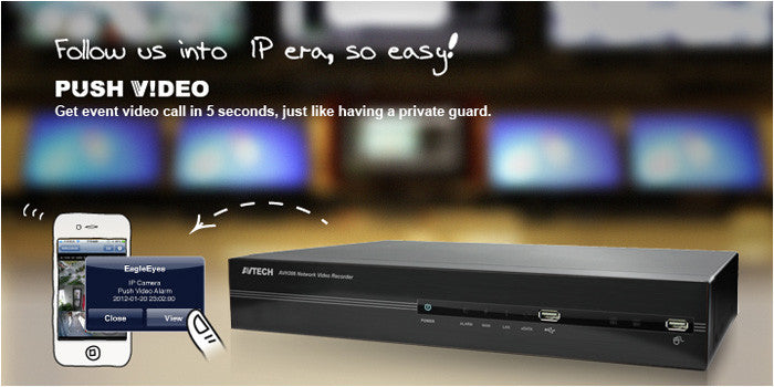 AVTECH AVH312PV 12CH HD Network Video Recorder with Push Video