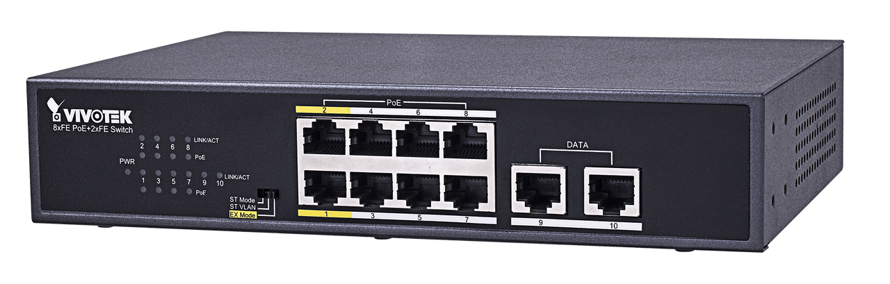 Vivotek AW-FET-100C-120 Unmanaged 8xFE PoE + 1xGE UTP + 1xGE SFP Switch