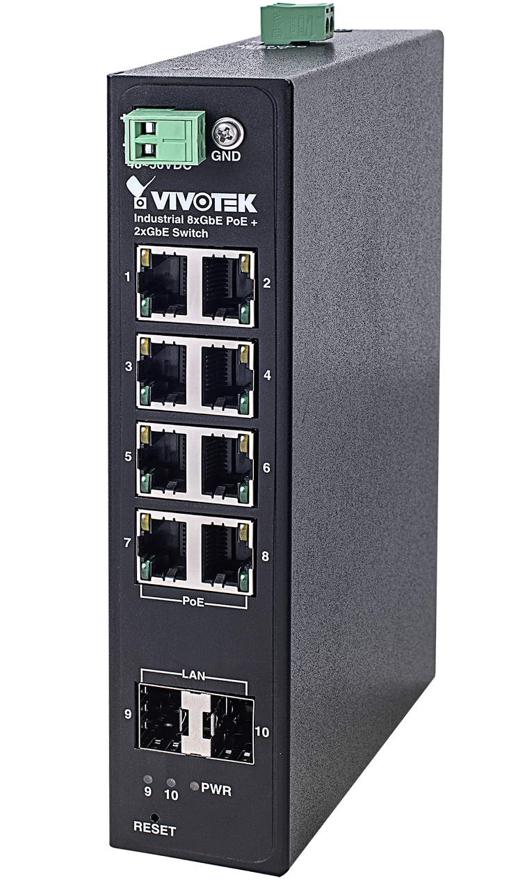 Vivotek AW-IHT-1000 Industrial 8xGE PoE + 2xGE SFP Switch
