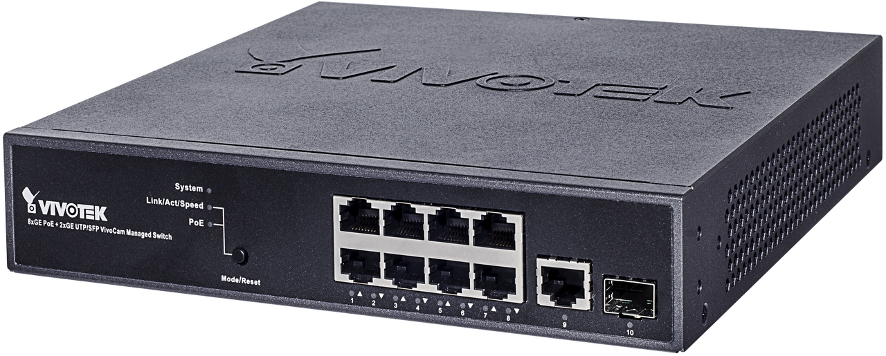 Vivotek AW-GEV-104A-130 VivoCam Managed 8 Port PoE Switch